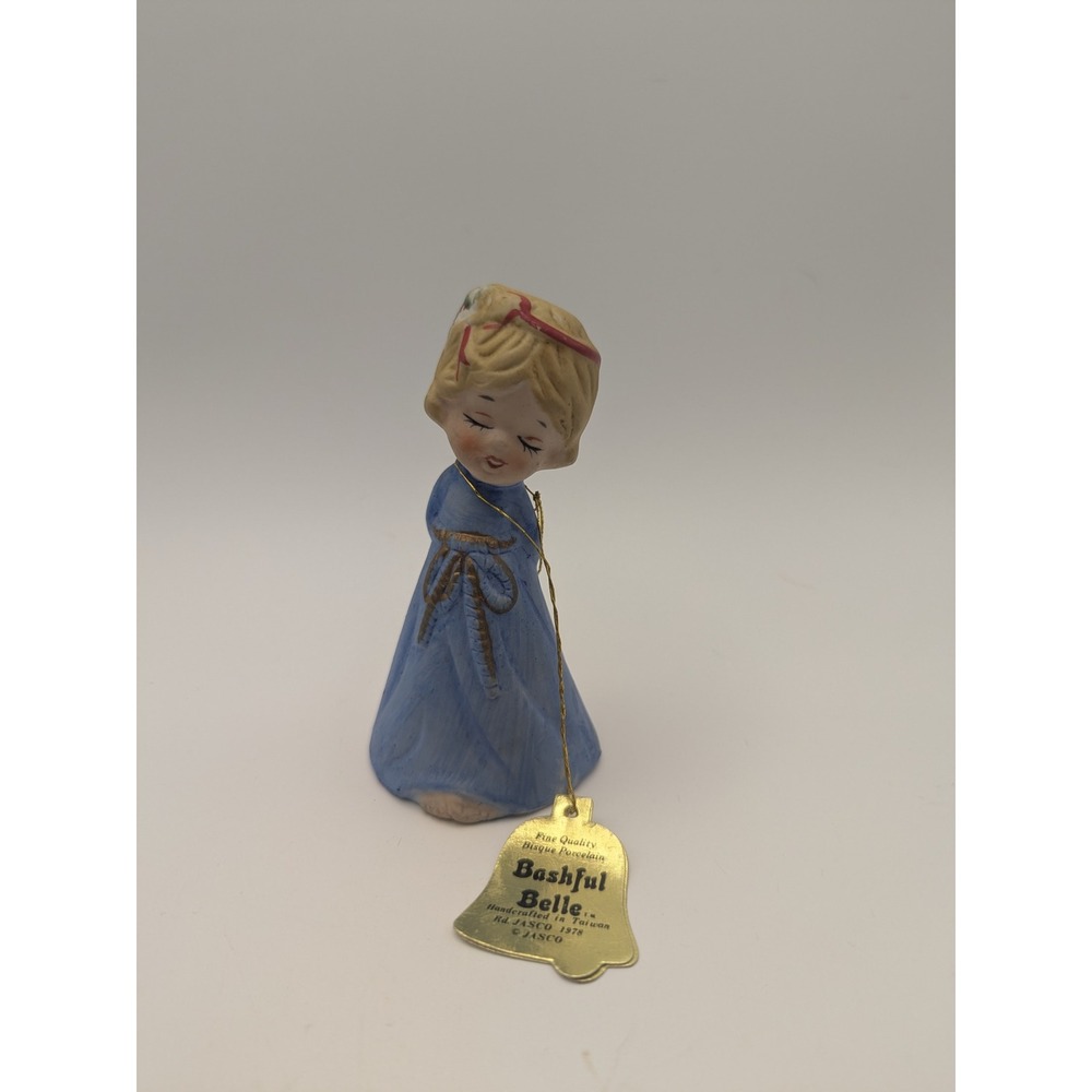 Vtg 1978 Jasco Bashful Belle‎ Bisque Porcelain Figurine Handcrafted Taiwan 4.25"